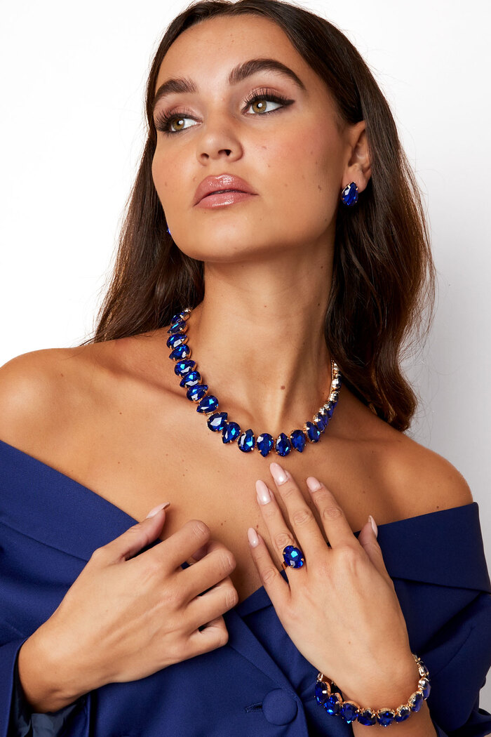 Halskette große Perlen - blau Bild2